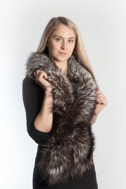 Ladies Winter Real Fox Fur Scarf Stole Shawl Muffler Sliver Fox