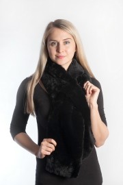 Ladies Winter Real Rex Rabbit Fur Scarf Stole Shawl Muffler Single Color