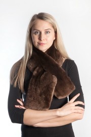 Ladies Winter Real Rex Rabbit Fur Scarf Stole Shawl Muffler Single Color