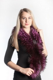 Ladies Winter Real Racoon Fur Scarf Stole Shawl Muffler Purple|Green