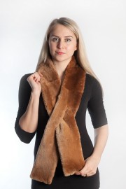 Ladies Winter Real Rex Rabbit Fur Scarf Stole Shawl Muffler Single Color