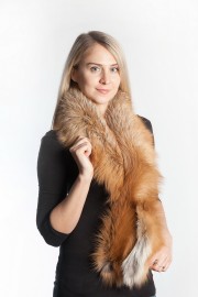 Ladies Winter Real Fox Fur Scarf Stole Shawl Muffler Red Fox