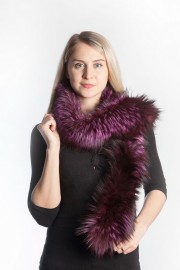 Ladies Winter Real Racoon Fur Scarf Stole Shawl Muffler Purple|Green