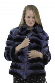 PURPLE REX FUR CHINCHILLA COAT JACKET