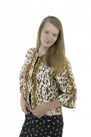 PRINTTING LEOPARD KID GOAT FUR JACKET