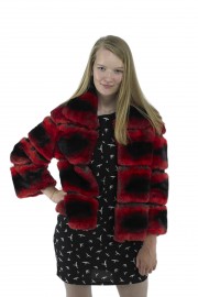 RED REX FUR CHINCHILLA COAT JACKET