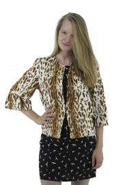 PRINTTING LEOPARD KID GOAT FUR JACKET