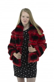 RED REX FUR CHINCHILLA COAT JACKET