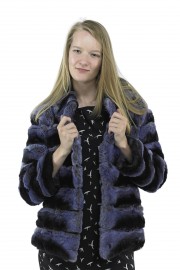 PURPLE REX FUR CHINCHILLA COAT JACKET