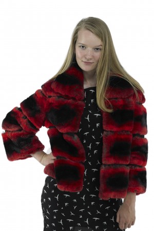 RED REX FUR CHINCHILLA COAT JACKET