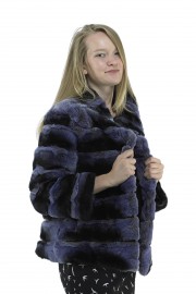 PURPLE REX FUR CHINCHILLA COAT JACKET