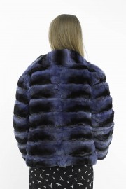 PURPLE REX FUR CHINCHILLA COAT JACKET