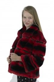 RED REX FUR CHINCHILLA COAT JACKET