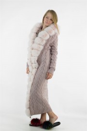 Cashmere Sweatshirt Jacket Sable Fox Fur Cardigan