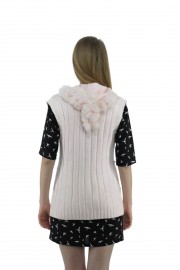 RABBIT FUR CARDIGAN VEST GILET