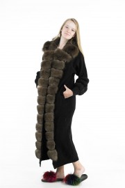 Cashmere Sweatshirt Jacket Sable Fox Fur Cardigan