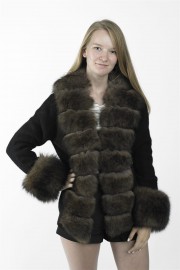 Cashmere Sweatshirt Jacket Sable Fox Fur Cardigan