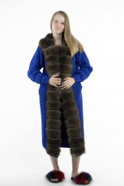 Cashmere Sweatshirt Jacket Sable Fox Fur Cardigan