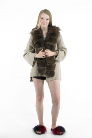 Cashmere Sweatshirt Jacket Sable Fox Fur Cardigan