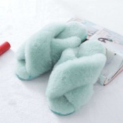 Real Rabbit Fur Slippers Rex Rabbit Fluffy Slides Bunny Slippers