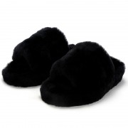 Womens Rex Rabbit Fur Slippers Rabbit Slides Furry Shoes