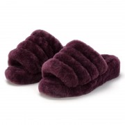 Womens Rex Rabbit Fur Slippers Rabbit Slides Furry Shoes