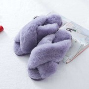 Real Rabbit Fur Slippers Rex Rabbit Fluffy Slides Bunny Slippers