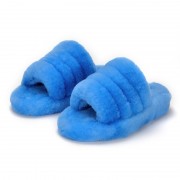 Womens Rex Rabbit Fur Slippers Rabbit Slides Furry Shoes