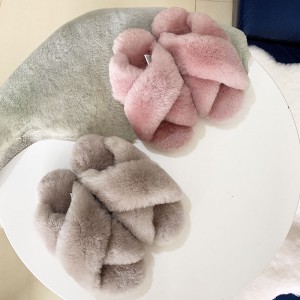 Real Rabbit Fur Slippers Rex Rabbit Fluffy Slides Bunny Slippers