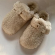 Womens Mink Fur Slippers Furry Slides Pumps Winter