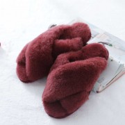 Real Rabbit Fur Slippers Rex Rabbit Fluffy Slides Bunny Slippers