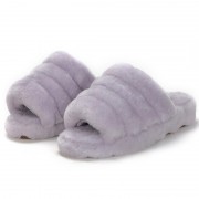 Womens Rex Rabbit Fur Slippers Rabbit Slides Furry Shoes