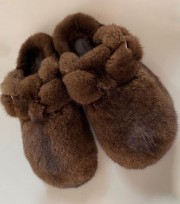 Womens Mink Fur Slippers Furry Slides Pumps Winter