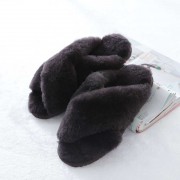 Real Rabbit Fur Slippers Rex Rabbit Fluffy Slides Bunny Slippers