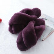 Real Rabbit Fur Slippers Rex Rabbit Fluffy Slides Bunny Slippers