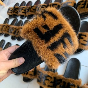 Designer Fur Slides Mink Fur Slippers Private Customization