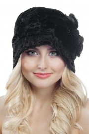 Black Aastrakhan Karakul Hat Fur Bucket Hat