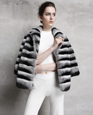 Rex Rabbit Fur Jacket Chinchilla Coat