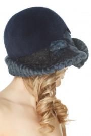 Womens Mink Hat Karakul Trim Astrakhan Hat