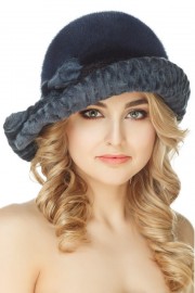 Womens Mink Hat Karakul Trim Astrakhan Hat