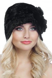 Black Aastrakhan Karakul Hat Fur Bucket Hat