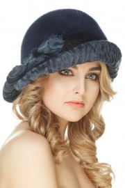 Womens Mink Hat Karakul Trim Astrakhan Hat