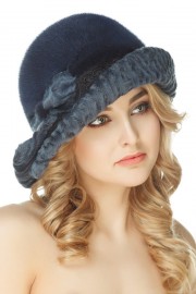 Womens Mink Hat Karakul Trim Astrakhan Hat