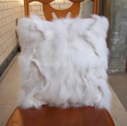 Real White Fox Paw Fur Pillow Case Fuzzy Cushion Cover