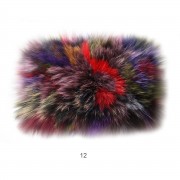 Women Colorful Fox Fur Headband Real Fox Fur Knitted Scarf Ear Protector