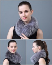 Women Fur Headband Real Fox Fur Knitted Scarf Ear Protector