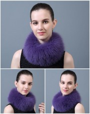 Women Fur Headband Real Fox Fur Knitted Scarf Ear Protector