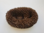 Natural Brown Knitted Real Mink Fur Headband Snood Scarf Women