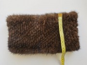 Natural Brown Knitted Real Mink Fur Headband Snood Scarf Women