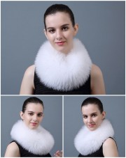 Women Fur Headband Real Fox Fur Knitted Scarf Ear Protector